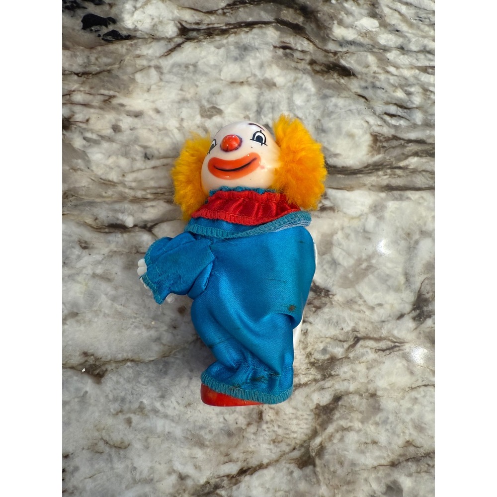 Vintage Clown Doll Double Face Hair Blue Red Costume Toy Happy Sad‎